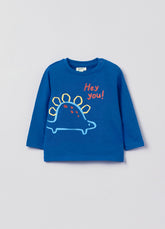Ovs Fagottino T-Shirt With Dinosaur Print And Long Sleeves